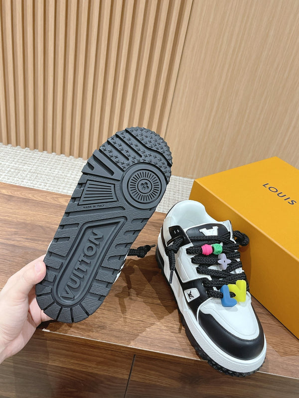 LV Trainer Maxi Sneaker Bianco Mix Nero Pelle di vitello