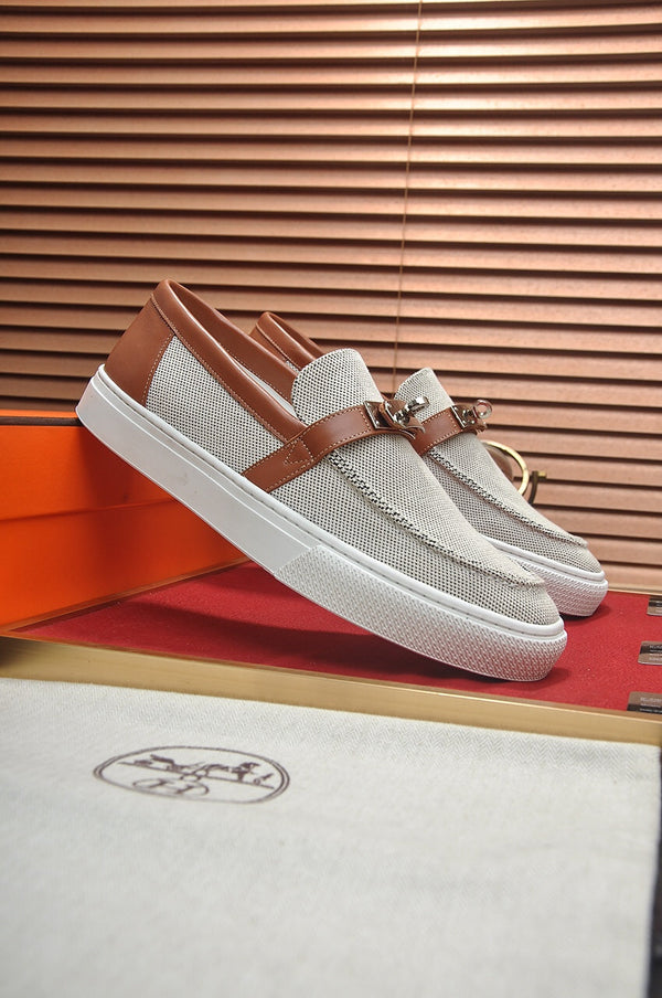 SNEAKER SLIP-ON HM GAME NERA PRUGNA E DENIM RUSSET