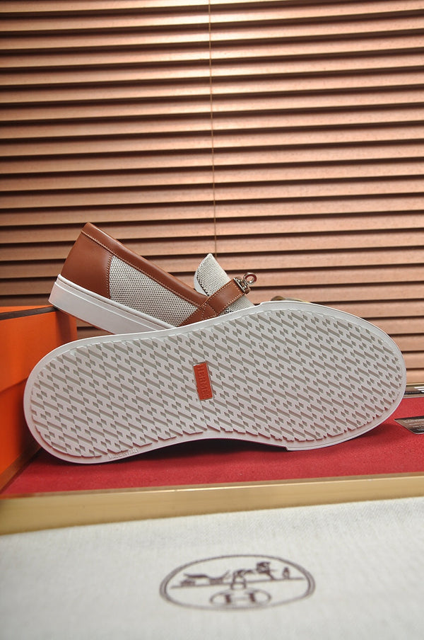 SNEAKER SLIP-ON HM GAME NERA PRUGNA E DENIM RUSSET