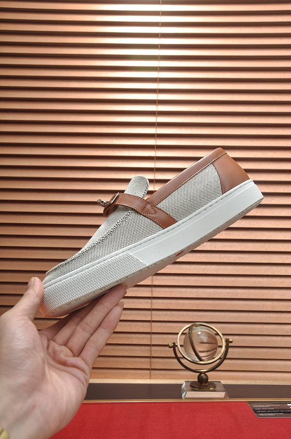 SNEAKER SLIP-ON HM GAME NERA PRUGNA E DENIM RUSSET