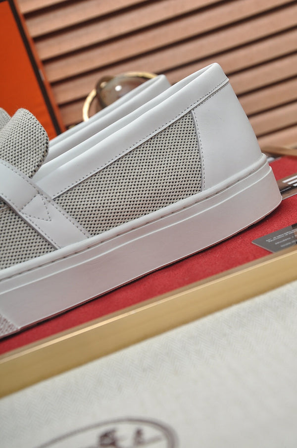 SNEAKER SLIP-ON HM GAME NERA PRUGNA E DENIM BIANCO