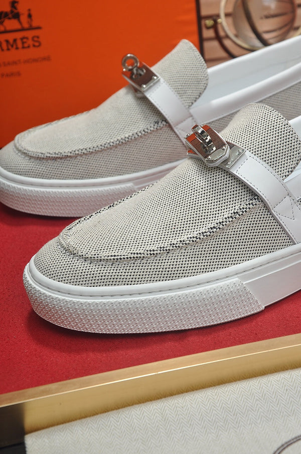 SNEAKER SLIP-ON HM GAME NERA PRUGNA E DENIM BIANCO
