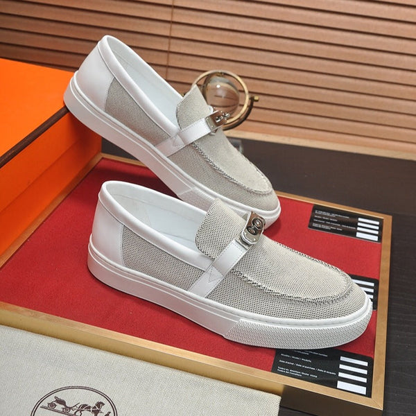 HM GAME SLIP-ON SNEAKER BLACK PLUM AND WHITE DENIM