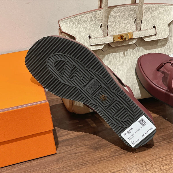 HM Gipsy Platform Thong in pelle di pecora rossa 349420