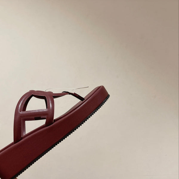 HM Gipsy Platform Thong in pelle di pecora rossa 349420