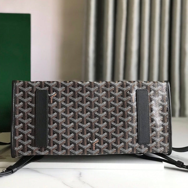 ZAINO SAINT LÉGER 35 IN TELA GOYARDINE E PELLE DI VITELLO COLOR MARRONE MIX NERO CON PATCH CARTONI ANIMATI