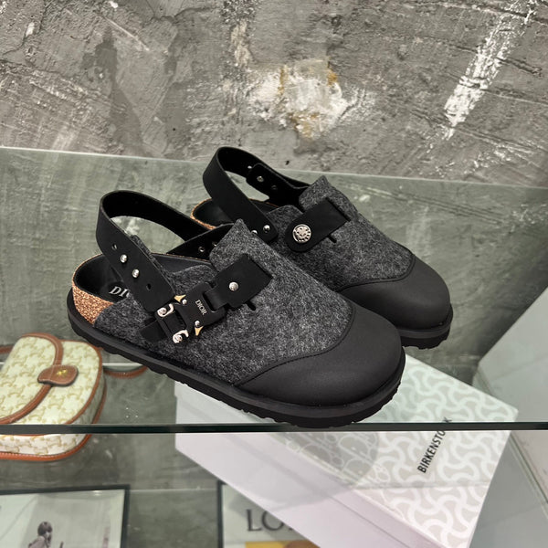 CD x Birkenstock Tokio Mule Grey Black Felt Coth