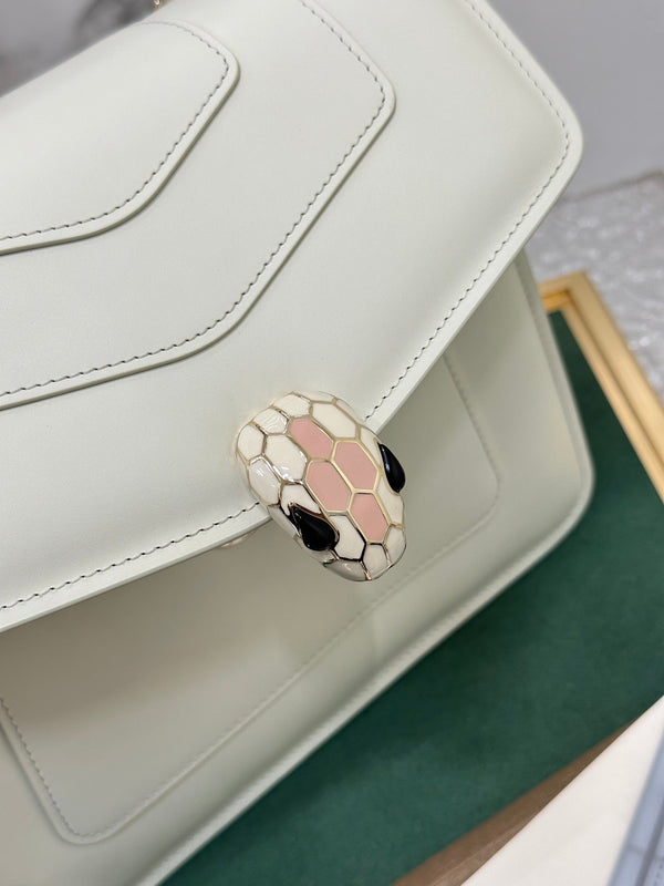 BVL Serpenti Forever Top Handle Bag 22.5cm White Calfskin GHW 188613