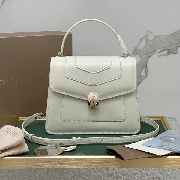 BVL Serpenti Forever Top Handle Bag 22.5cm White Calfskin GHW 188613