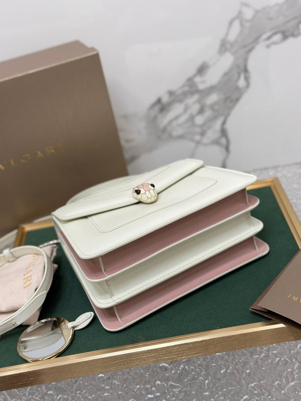 BVL Serpenti Forever Top Handle Bag 22.5cm White Calfskin GHW 188613