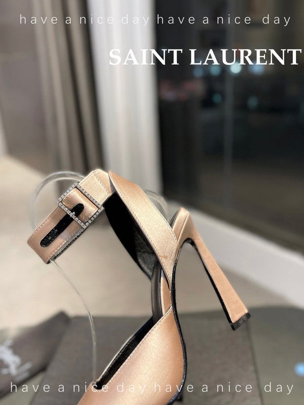 SL FANNY SLINGBACK PUMPS CHAMPAGNE SATIN