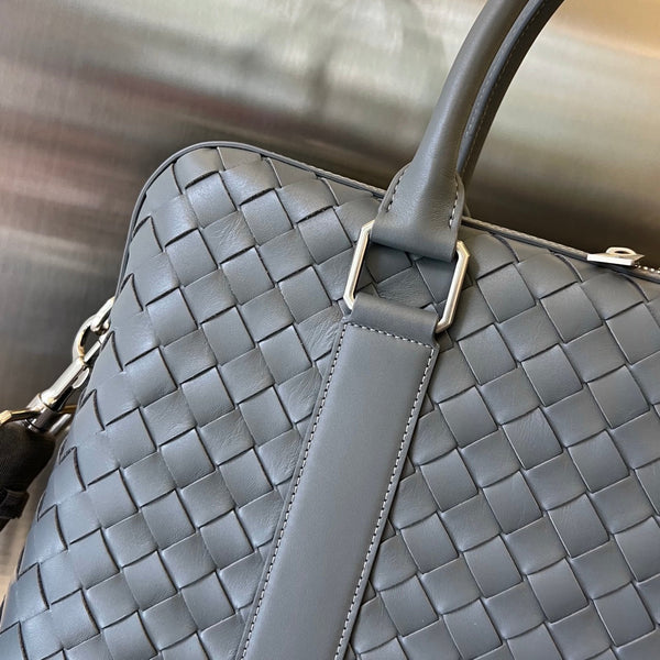 CARTELLA SLIM INTRECCIATO 36 PELLE DI VITELLO GRIGIA