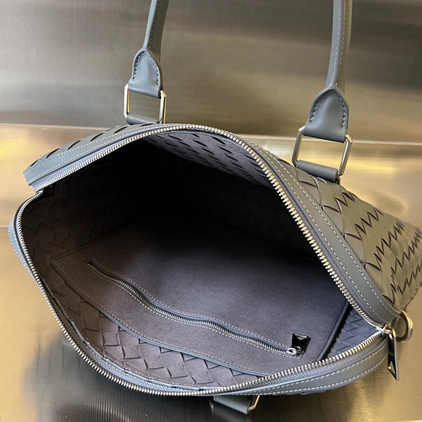 CARTELLA SLIM INTRECCIATO 36 PELLE DI VITELLO GRIGIA