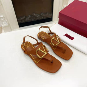 Valentino 25C Thong Sandal Ginger Orange Sheepskin 239509