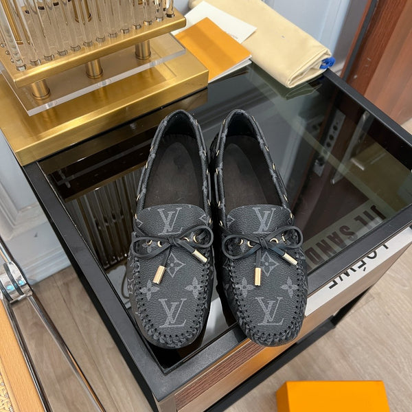 LV GLORIA FLAT LOAFER CLASSIC MONOGRAM BLACK