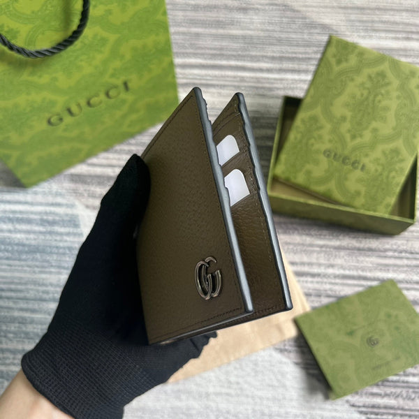 PORTAFOGLIO GG MARMONT 11 BIFOLD IN PELLE DI VITELLO MARRONE MOCHA