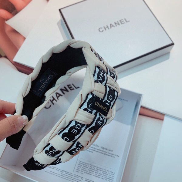 WHITE MIX BLACK FABRIC HAIRBAND 832193