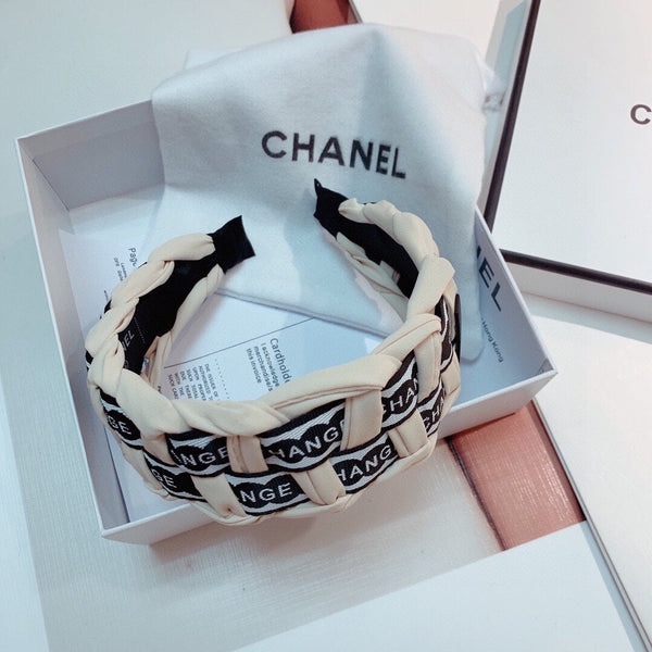 WHITE MIX BLACK FABRIC HAIRBAND 832193