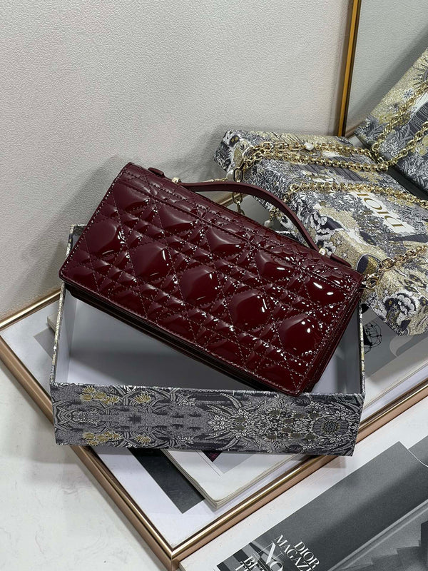 my cd mini 21 burgundy patent lambskin