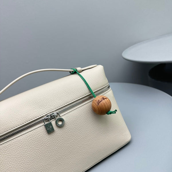 Borsa in pelle di mucca beige Extra Pocket L27