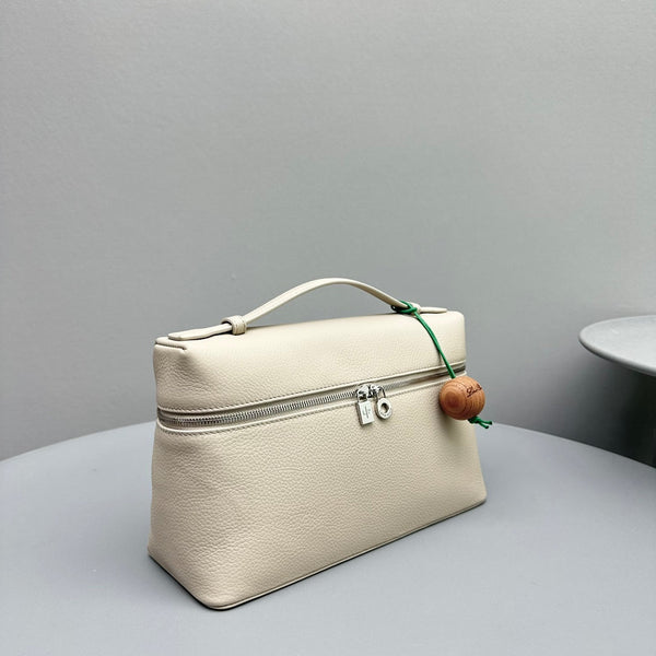 Borsa in pelle di mucca beige Extra Pocket L27