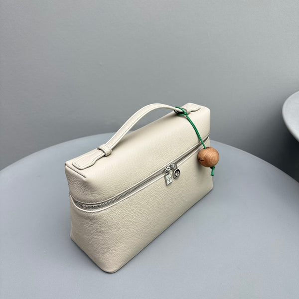 Borsa in pelle di mucca beige Extra Pocket L27