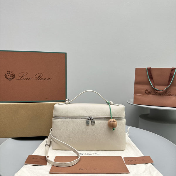 Borsa in pelle di mucca beige Extra Pocket L27