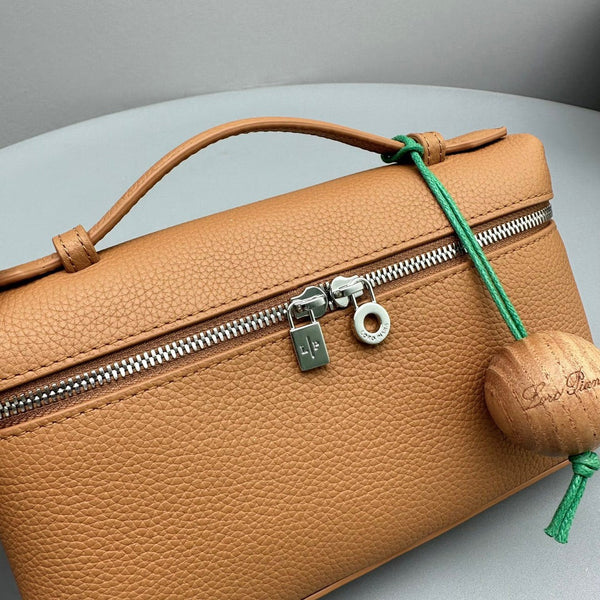 Borsa in pelle bovina marrone chiaro Extra Pocket L19