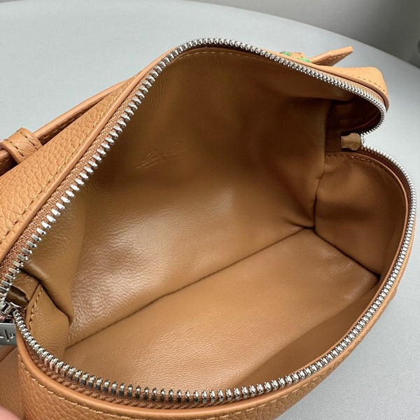 Borsa in pelle bovina marrone chiaro Extra Pocket L19