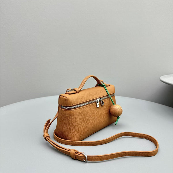 Borsa in pelle bovina marrone chiaro Extra Pocket L19