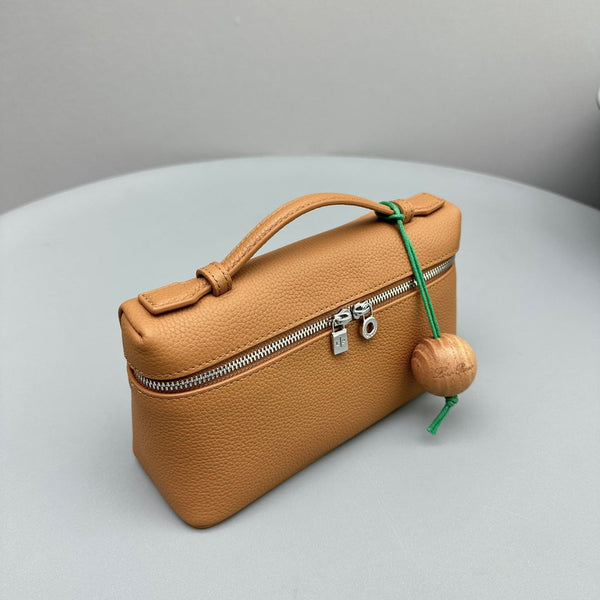 Borsa in pelle bovina marrone chiaro Extra Pocket L19