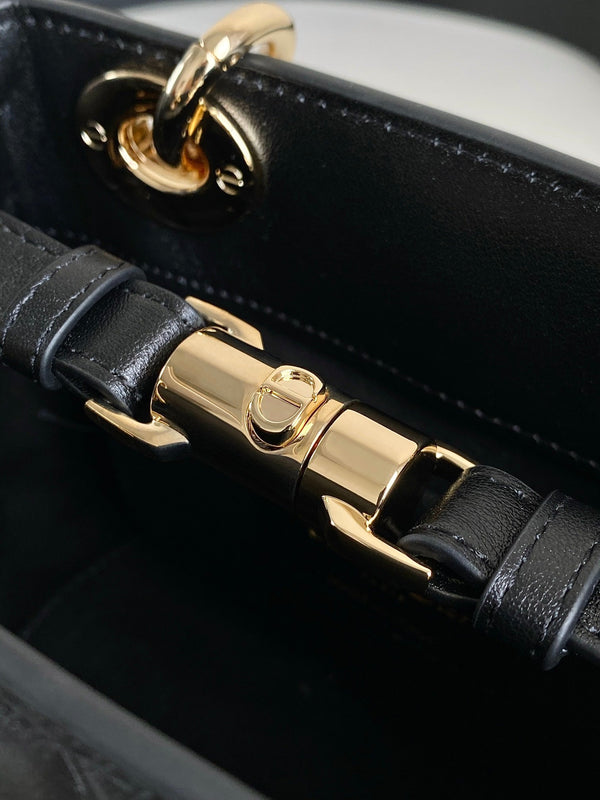 BORSA MINI LADY 19 IN PELLE DI AGNELLO NERA