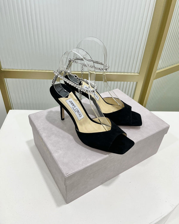 Jimmy Saeda Sandal 85 In Black Suede 587728