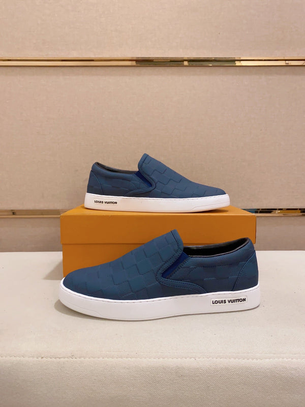 LV LOAFER IN NAVY BLUE DAMIER SHEEPSKIN