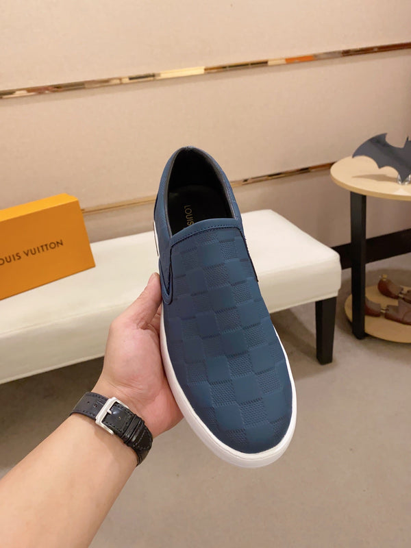 LV LOAFER IN NAVY BLUE DAMIER SHEEPSKIN