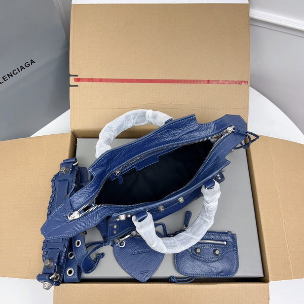 NEO CAGOLE 26 IN PELLE DI AGNELLO BLU MARINO