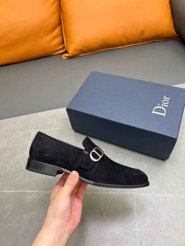 CD SYMBOL GRANVILLE EDGE BEADS LOAFER BLACK SUEDE