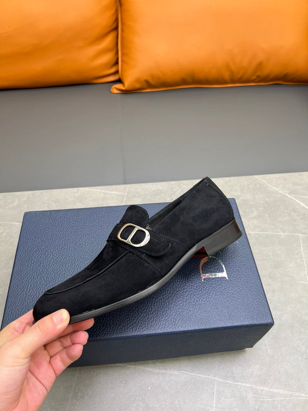 CD SYMBOL GRANVILLE EDGE BEADS LOAFER BLACK SUEDE