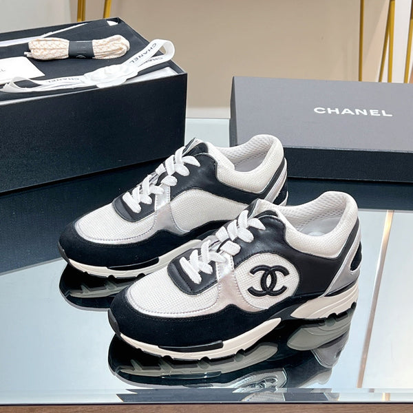 CC Sneaker In Black Mesh Fabric Print Logo 149842