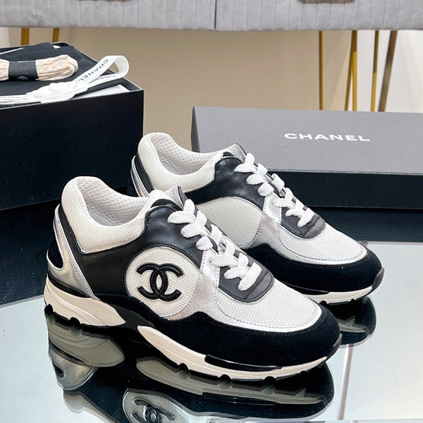 CC Sneaker In Black Mesh Fabric Print Logo 149842