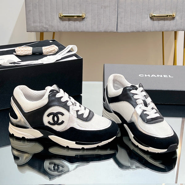 CC Sneaker In Black Mesh Fabric Print Logo 149842