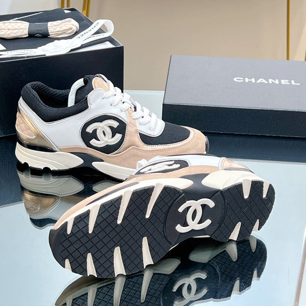 CC Sneaker In Nude Mesh Fabric Print Logo 149847