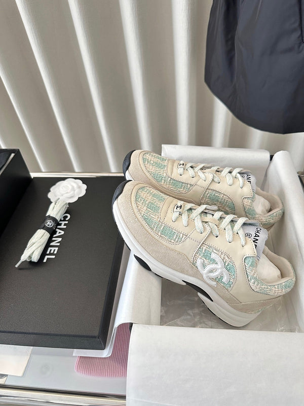 cc cc sneaker white cloud blue tweed dark cream calfskin