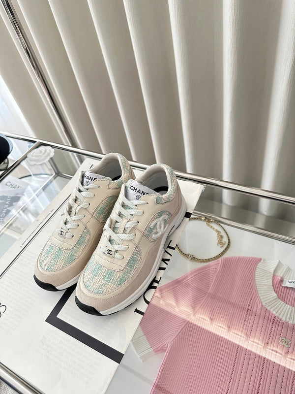 cc cc sneaker white cloud blue tweed dark cream calfskin