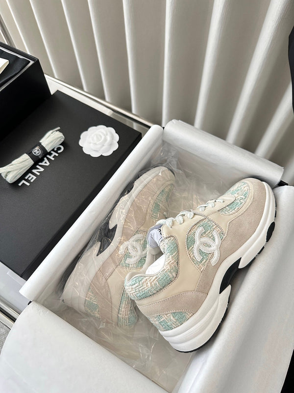 cc cc sneaker white cloud blue tweed dark cream calfskin