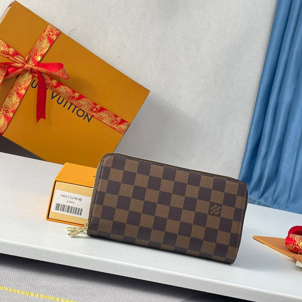 LV Double Zippy XL Wallet Damier Ebene Canvas 221552