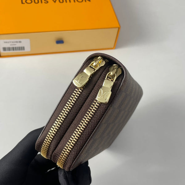 LV Double Zippy XL Wallet Damier Ebene Canvas 221552