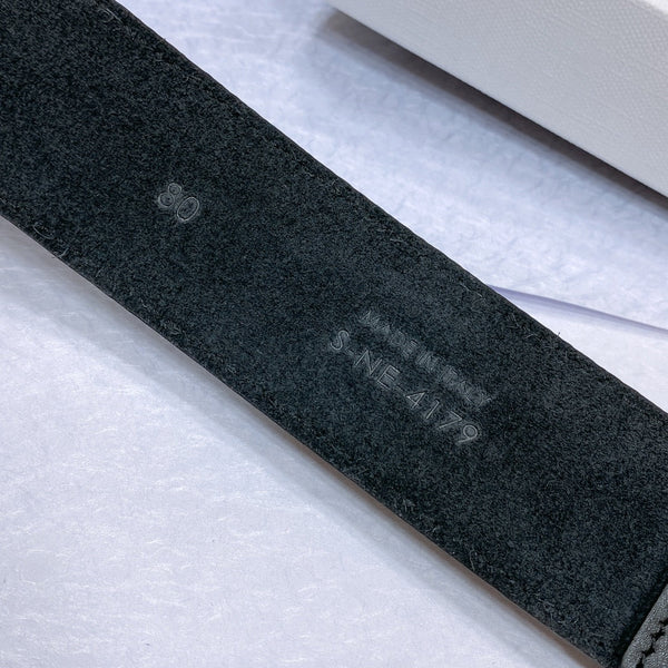 CINTURA CL LARGE 35 MM IN PELLE DI VITELLO NERA CON FERRAMENTA ORO