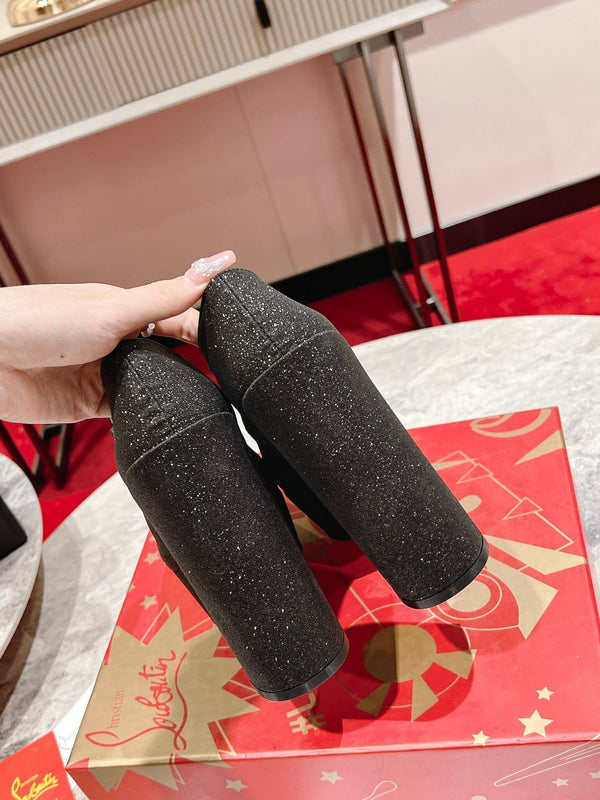 CL Platforms Movida Jane 130 mm Glitter Leather Black