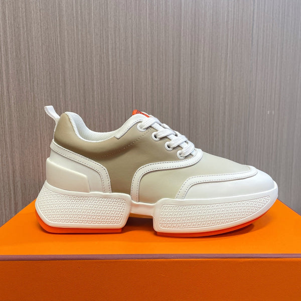 Sneaker HM Giga 50 marrone chiaro beige bianco pelle di capra arancione